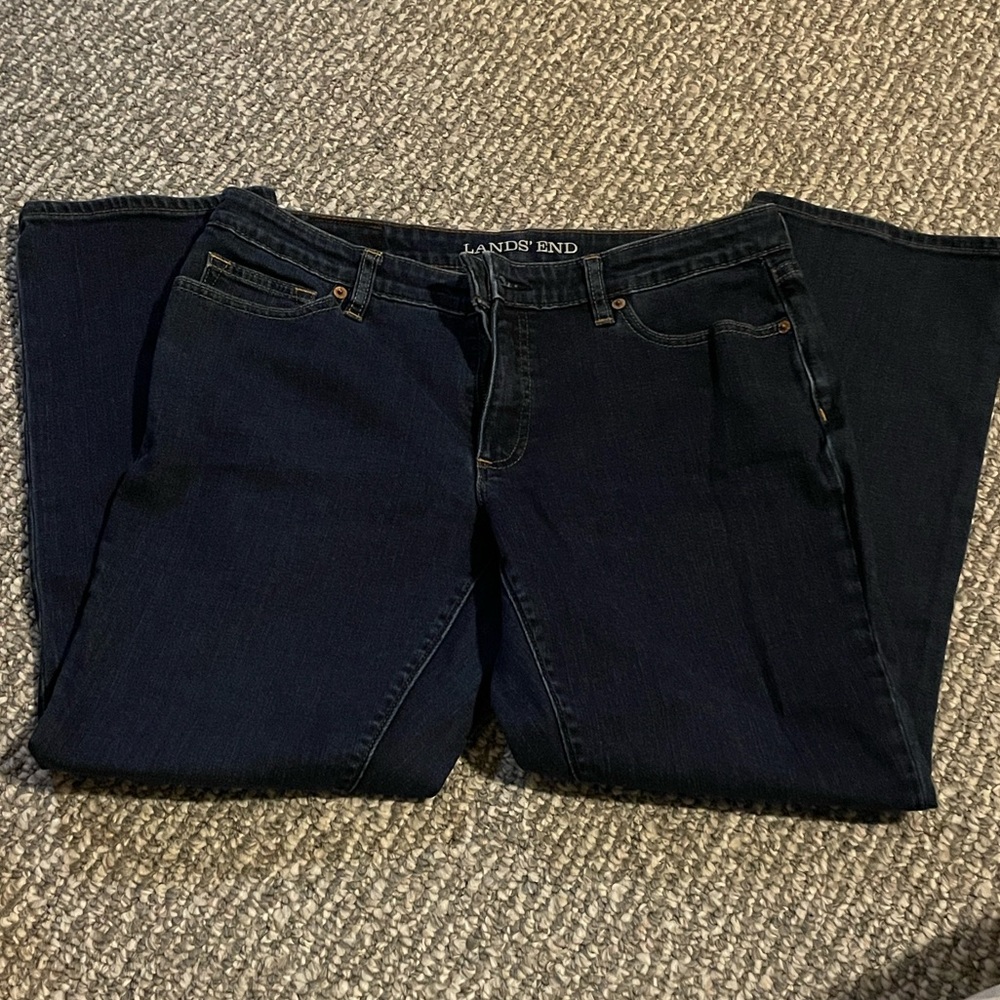 Lands' End Women's Classic Navy Straight Leg Jeans